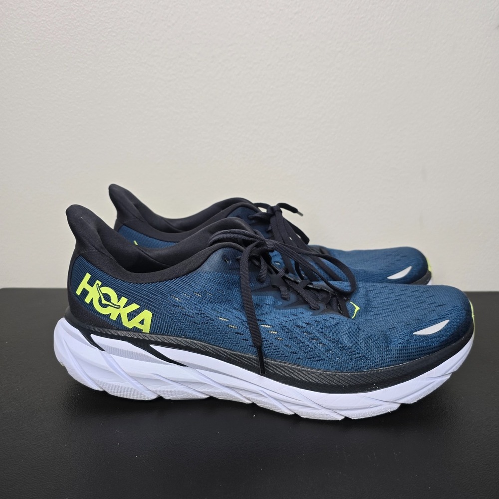 Hoka Shoes Mens 11.5D Blue Coral Butterfly Slifton 8 Performance Running BCBT - Picture 2 of 12